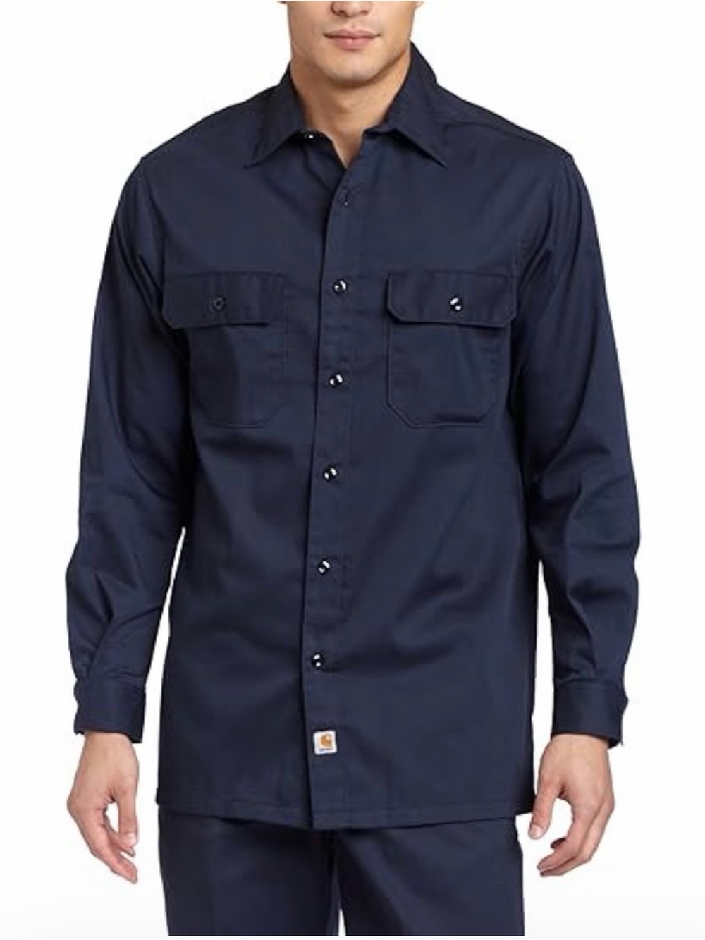 Carhartt Navy Relaxed Fit Shirt Jacket with Gold Logo 2XL